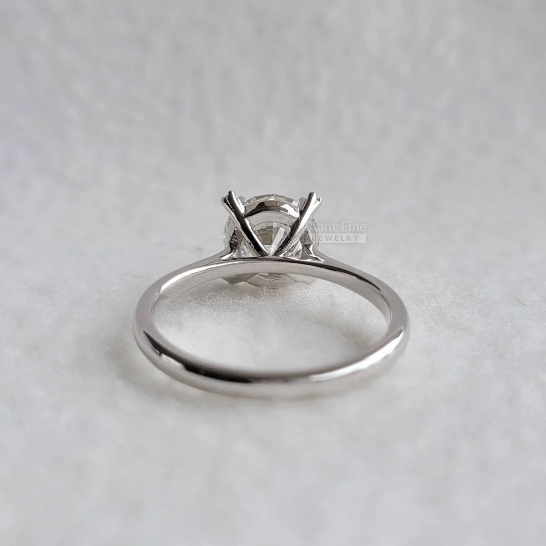 2 Carat Round Diamond Solitaire Engagement Ring In White Gold - Riant Fine Jewelry LLC