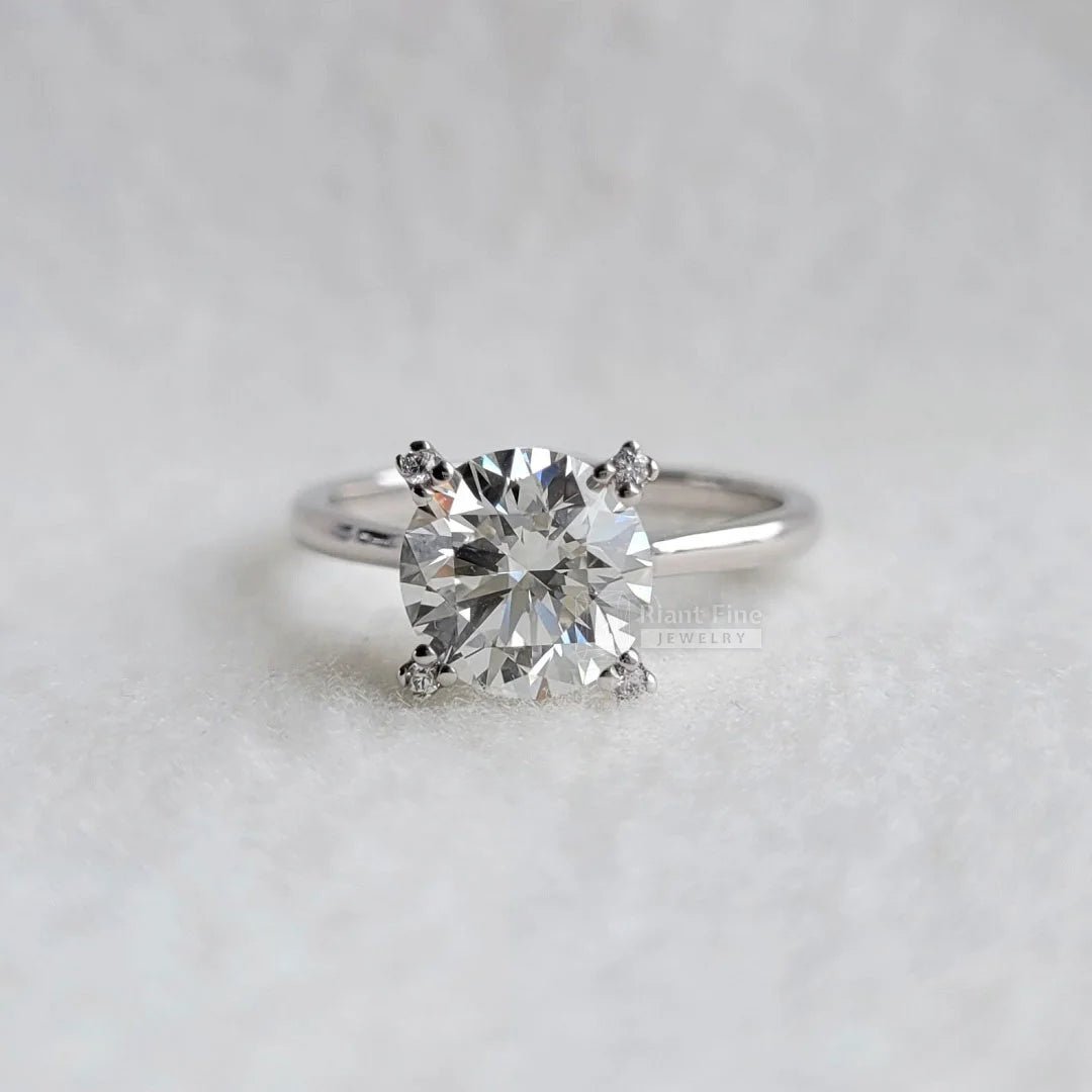 2 Carat Round Diamond Solitaire Engagement Ring In White Gold - Riant Fine Jewelry LLC