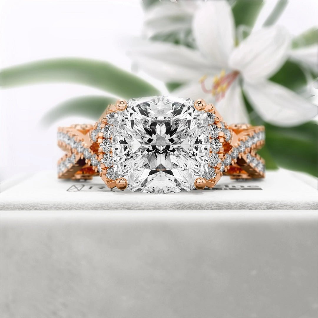 2 Ct Cushion Cut Diamond Engagement Ring in 14K Gold - Riant Fine Jewelry