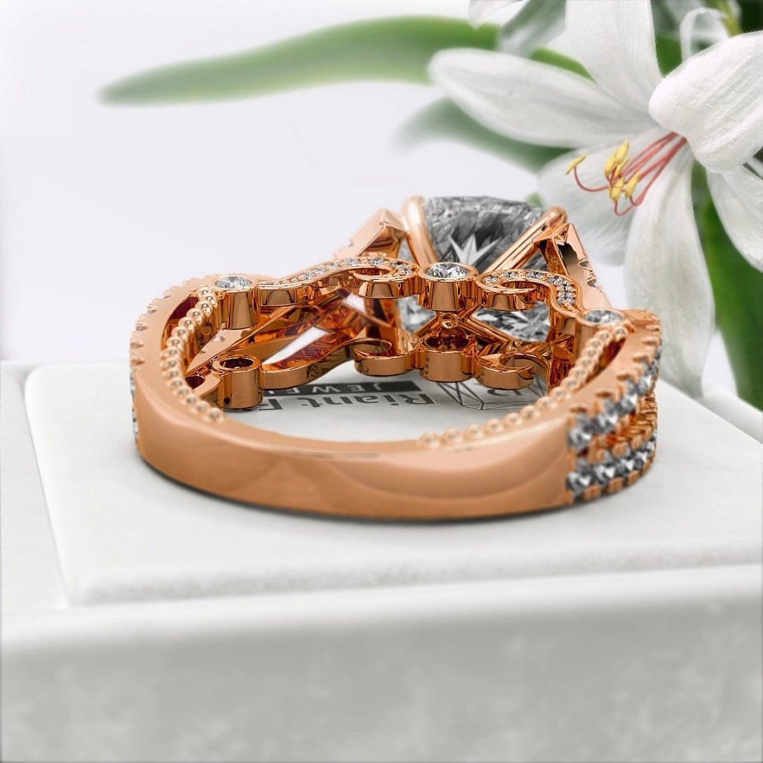 2 Ct Cushion Cut Diamond Engagement Ring in 14K Gold - Riant Fine Jewelry