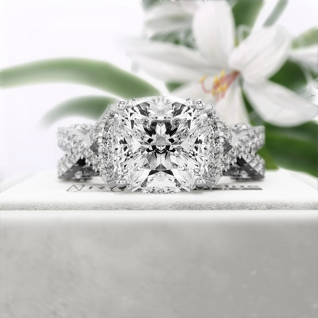 2 Ct Cushion Cut Diamond Engagement Ring in 14K Gold - Riant Fine Jewelry