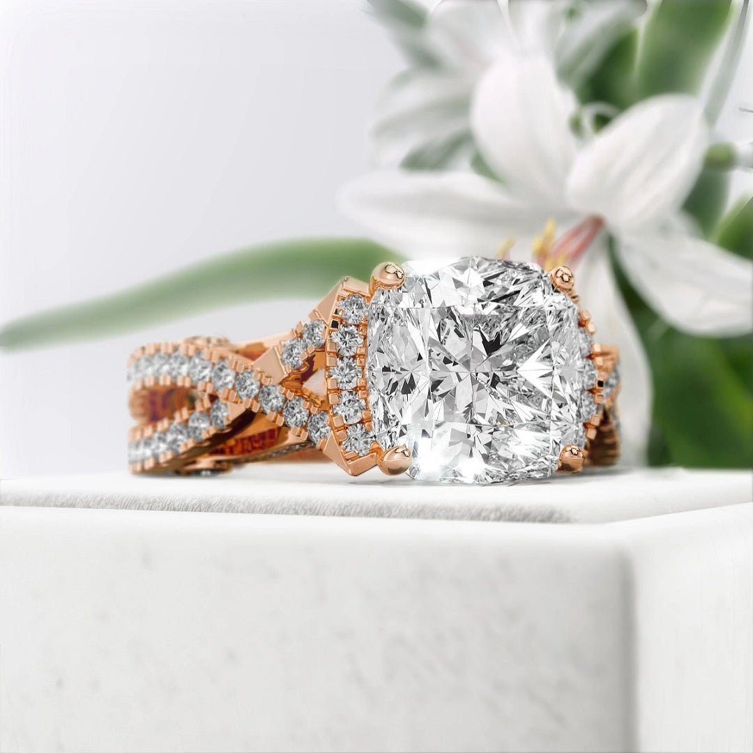 2 Ct Cushion Cut Diamond Engagement Ring in 14K Gold - Riant Fine Jewelry