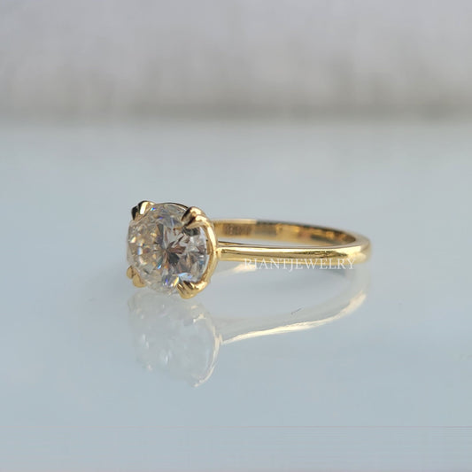 2 Ct East West Oval Cut Lab Grown Diamond Classic Engagement Rings - Riant Fine Jewelry LLC