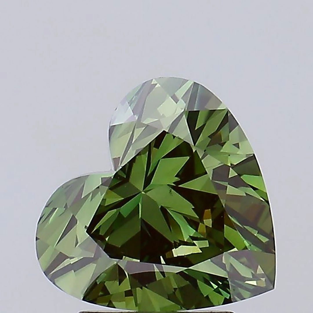 2 Ct Fancy Vivid Green Heart Lab Grown Diamond - Riant Fine Jewelry