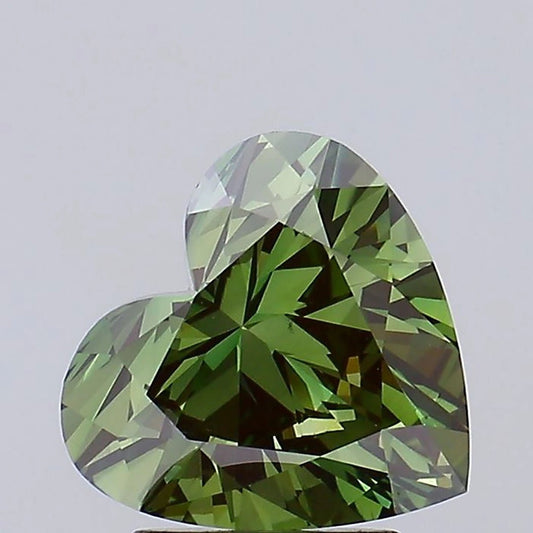 2 Ct Fancy Vivid Green Heart Lab Grown Diamond - Riant Fine Jewelry