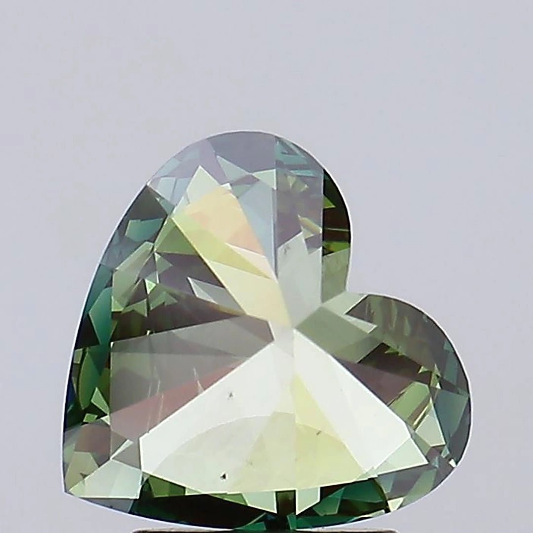 2 Ct Fancy Vivid Green Heart Lab Grown Diamond - Riant Fine Jewelry