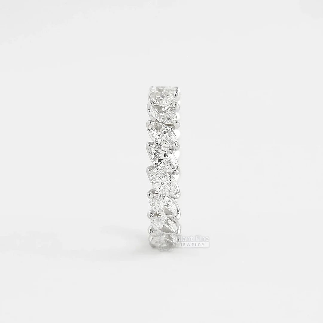 2 Ct Full Eternity Marquise Cut Diamond Wedding Band - Riant Fine Jewelry LLC