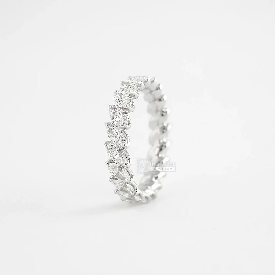 2 Ct Full Eternity Marquise Cut Diamond Wedding Band - Riant Fine Jewelry LLC