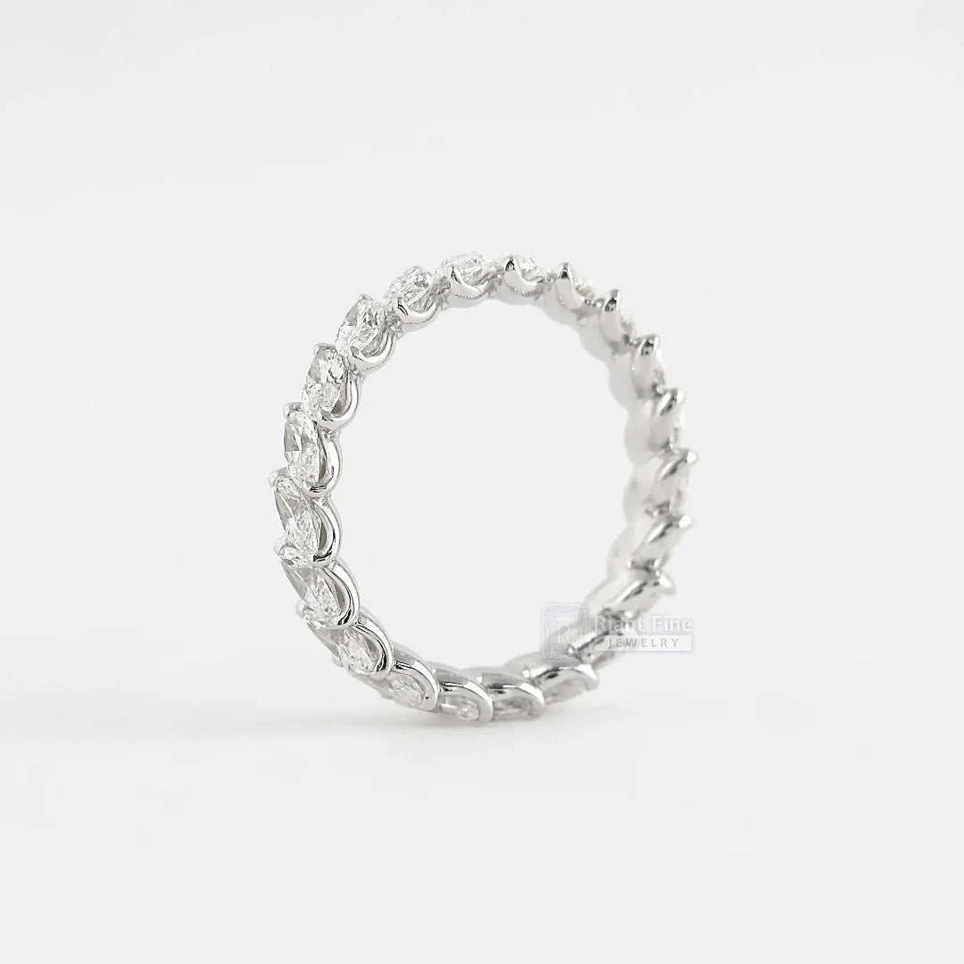 2 Ct Full Eternity Marquise Cut Diamond Wedding Band - Riant Fine Jewelry LLC