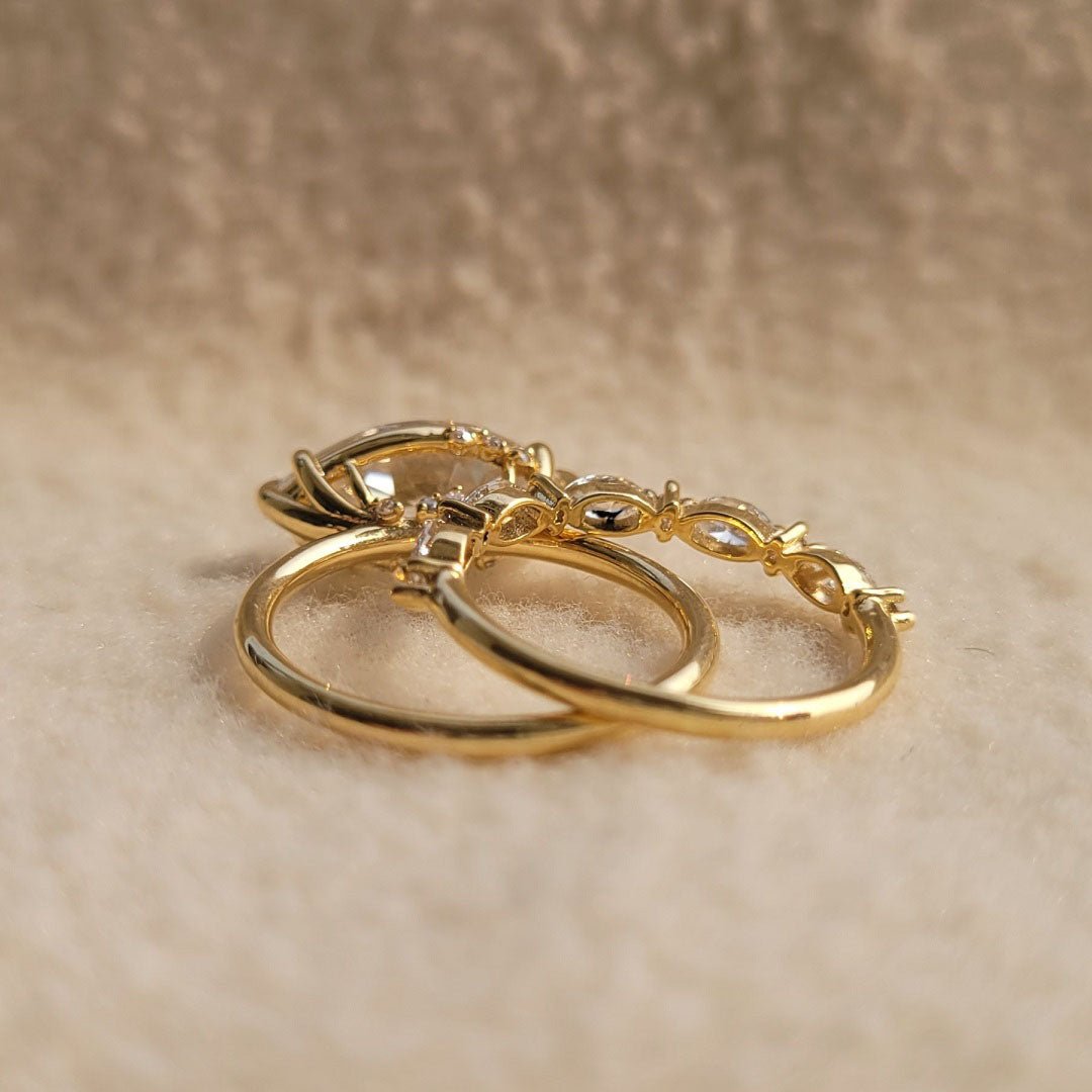 2 Ct Marquise Diamond Engagement Ring Set In Gold - Riant Fine Jewelry