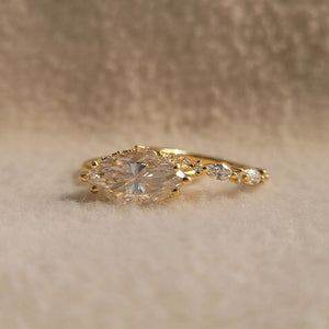2 Ct Marquise Diamond Engagement Ring Set In Gold