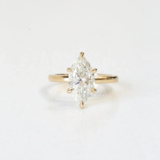 2 Ct Marquise Lab Diamond Solitaire Engagement Ring - Riant Fine Jewelry