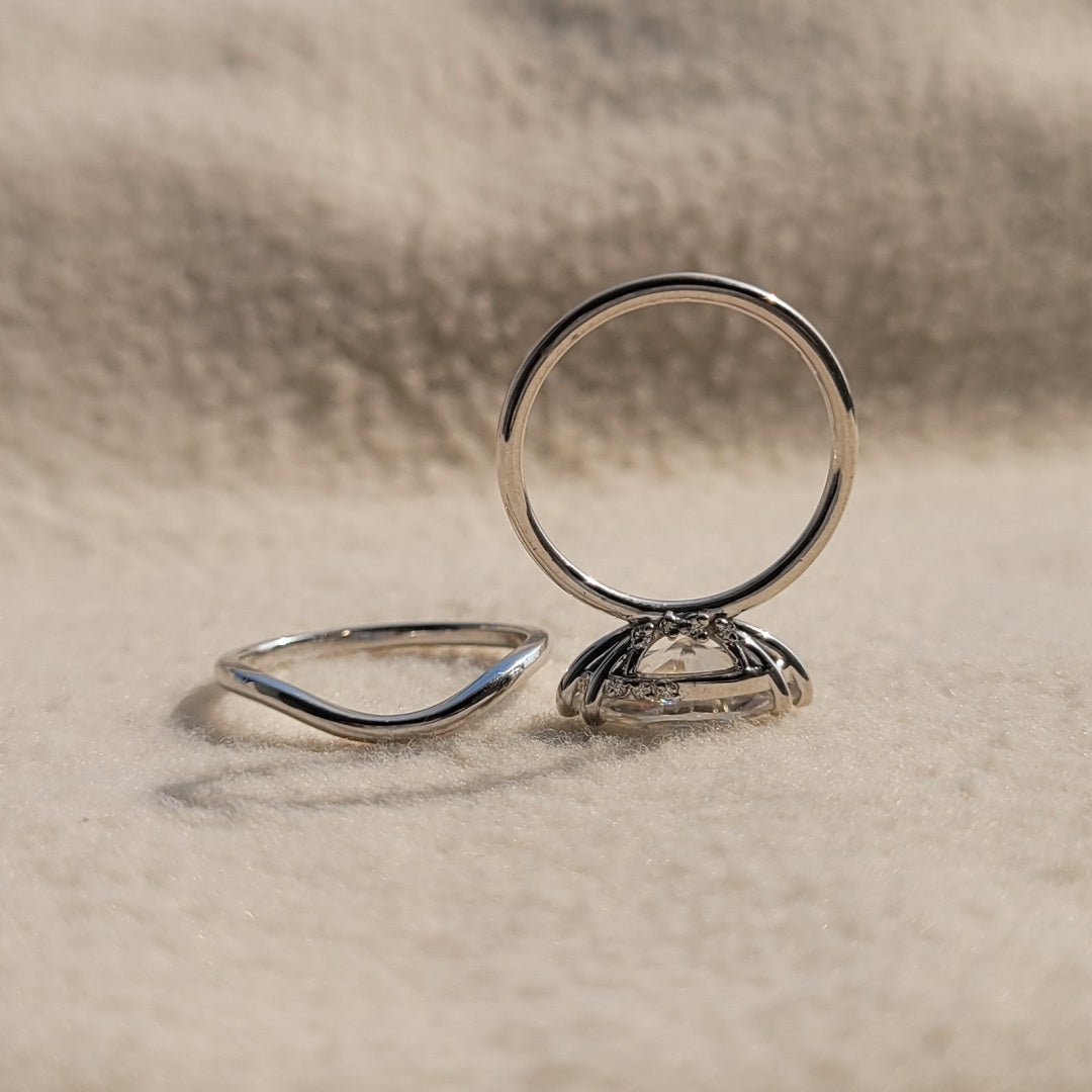 2 Ct Marquise Lab Grown Diamond White Gold Bridal Set - Riant Fine Jewelry