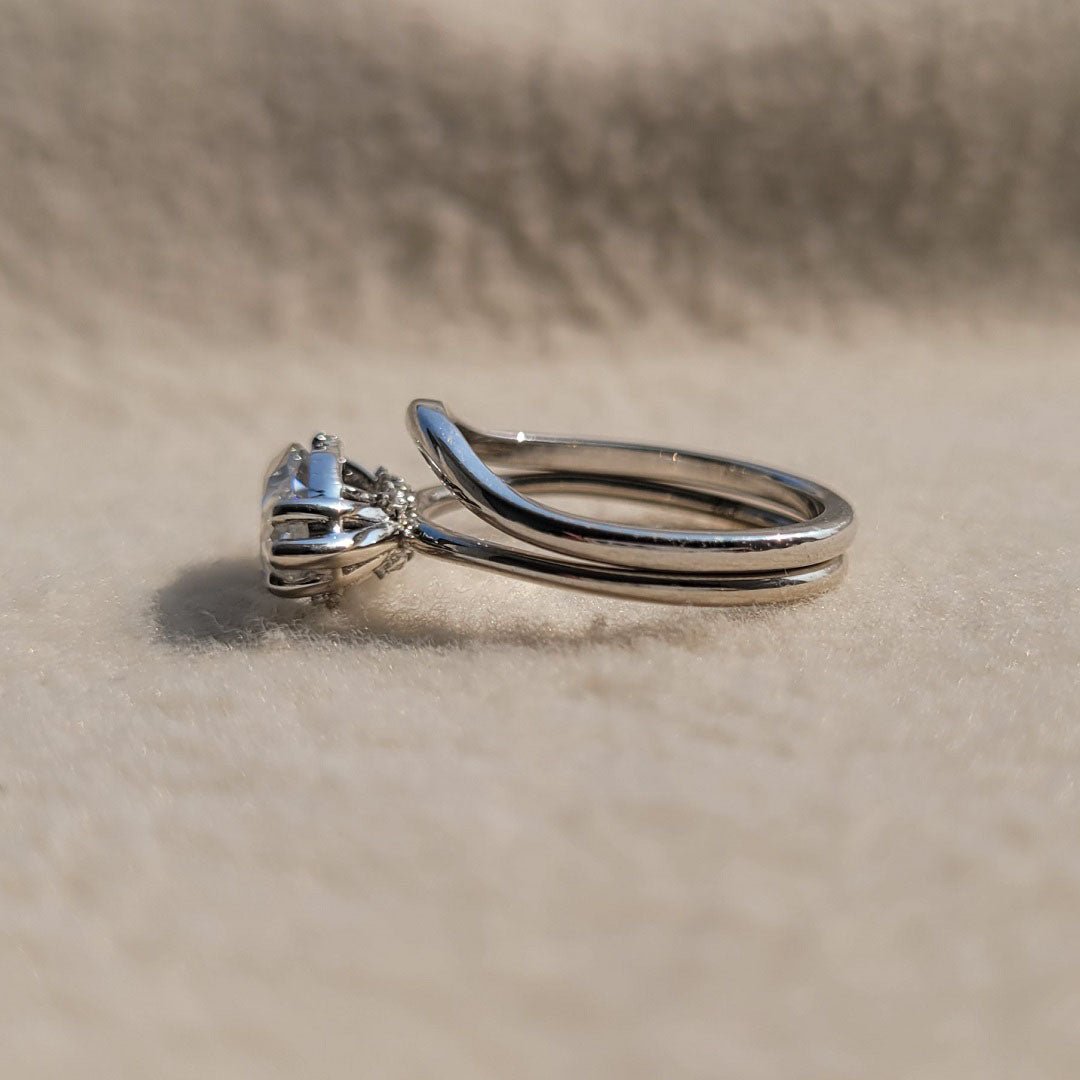 2 Ct Marquise Lab Grown Diamond White Gold Bridal Set - Riant Fine Jewelry