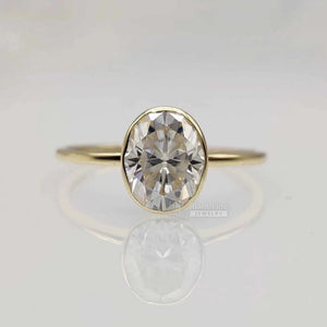2 Ct Oval Cut Lab Grown Diamond Ring | 14K Gold