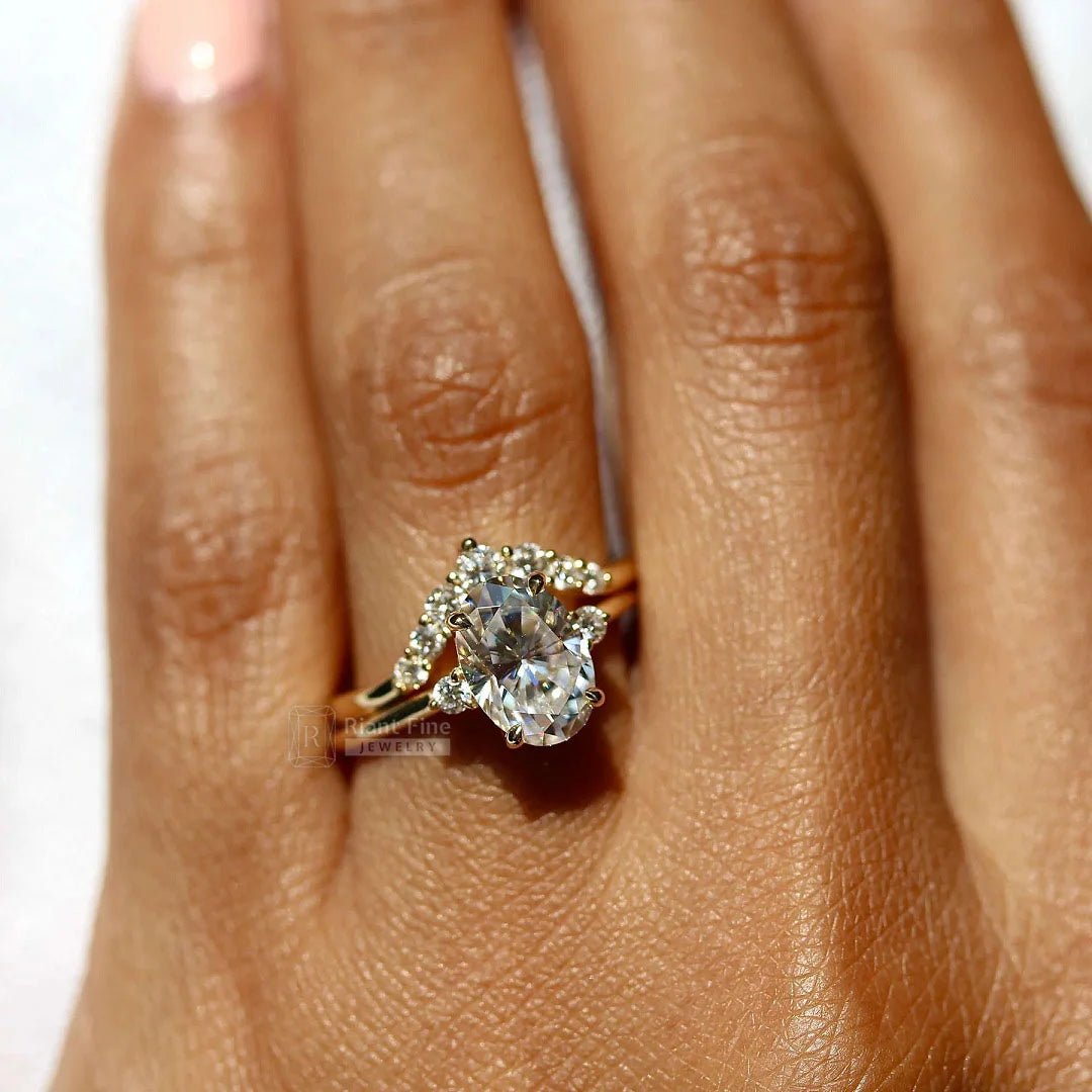 2 Ct Oval Cut Lab Grown Diamond Three Stone Ring - Riant Fine Jewelry
