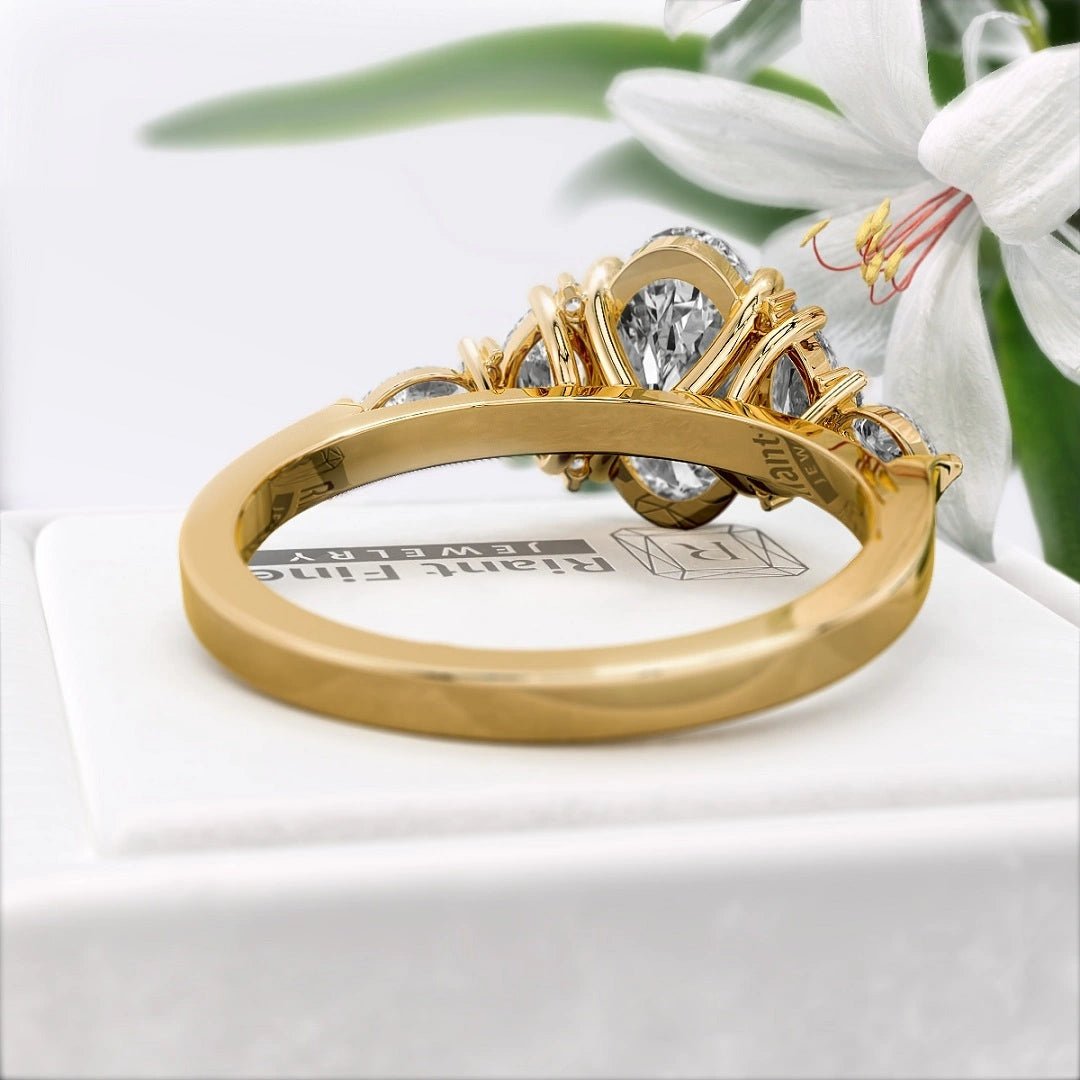 2 Ct Oval Diamond Engagement Ring n 14K Solid Gold - Riant Fine Jewelry