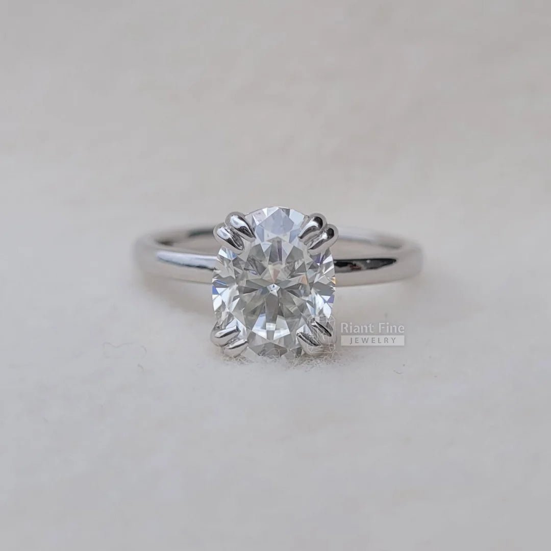 2 Ct Oval Diamond Solitaire Engagement Ring In Gold - Riant Fine Jewelry