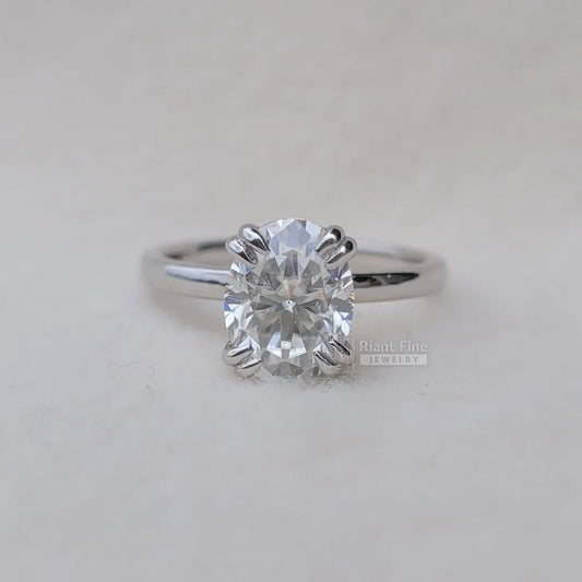 2 Ct Oval Diamond Solitaire Engagement Ring In Gold - Riant Fine Jewelry