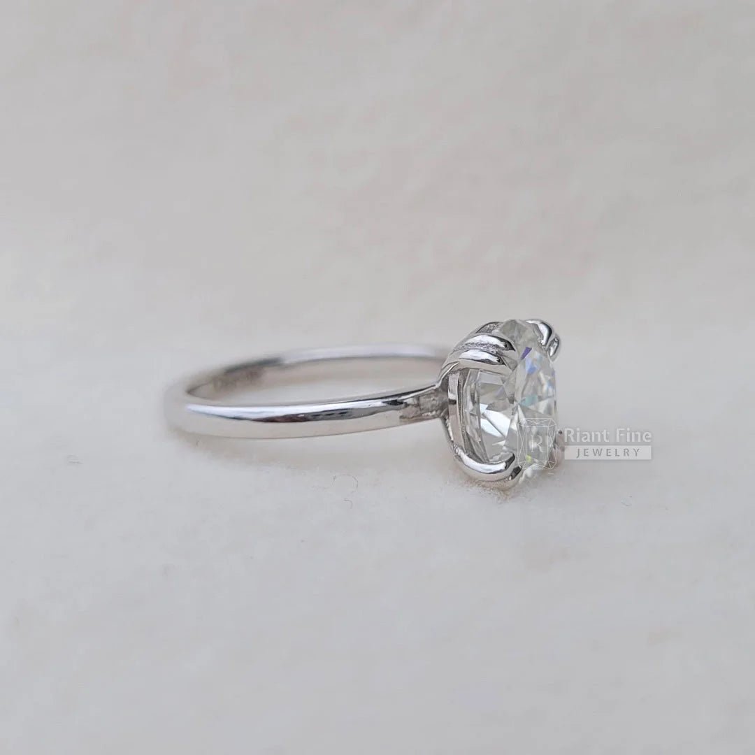 2 Ct Oval Diamond Solitaire Engagement Ring In Gold - Riant Fine Jewelry