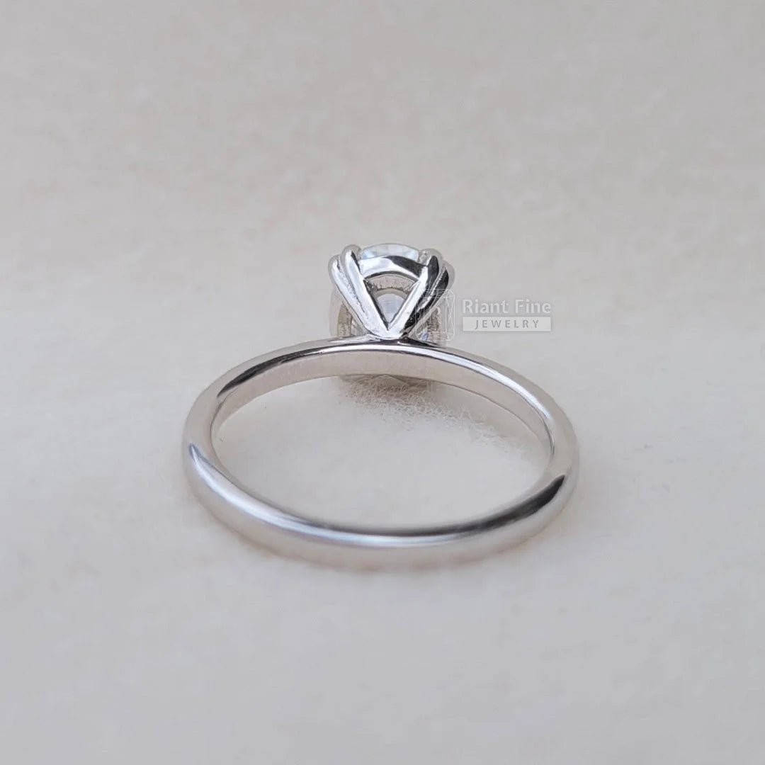 2 Ct Oval Diamond Solitaire Engagement Ring In Gold - Riant Fine Jewelry