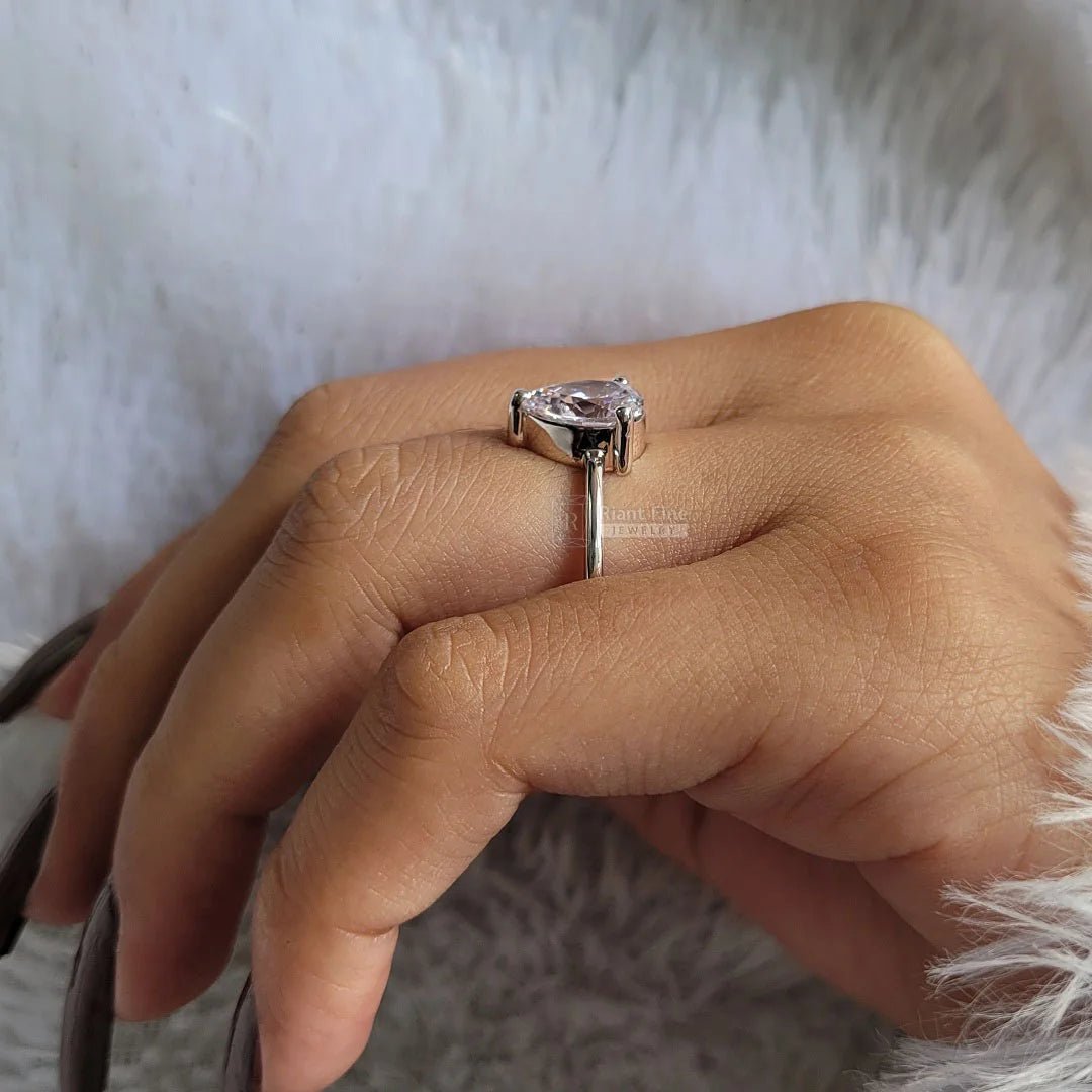 2 Ct Pear Shaped Diamond Solitaire Engagement Ring - Riant Fine Jewelry LLC