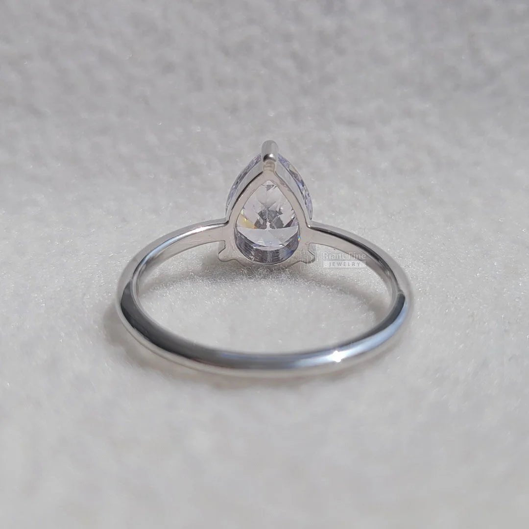 2 Ct Pear Shaped Diamond Solitaire Engagement Ring - Riant Fine Jewelry LLC
