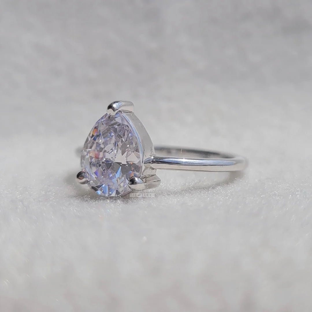 2 Ct Pear Shaped Diamond Solitaire Engagement Ring - Riant Fine Jewelry LLC