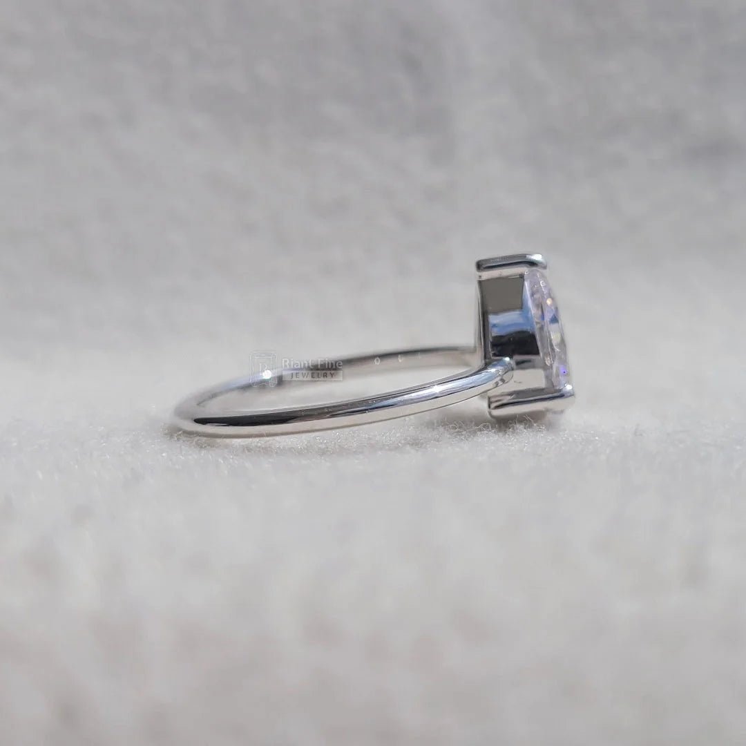 2 Ct Pear Shaped Diamond Solitaire Engagement Ring - Riant Fine Jewelry LLC