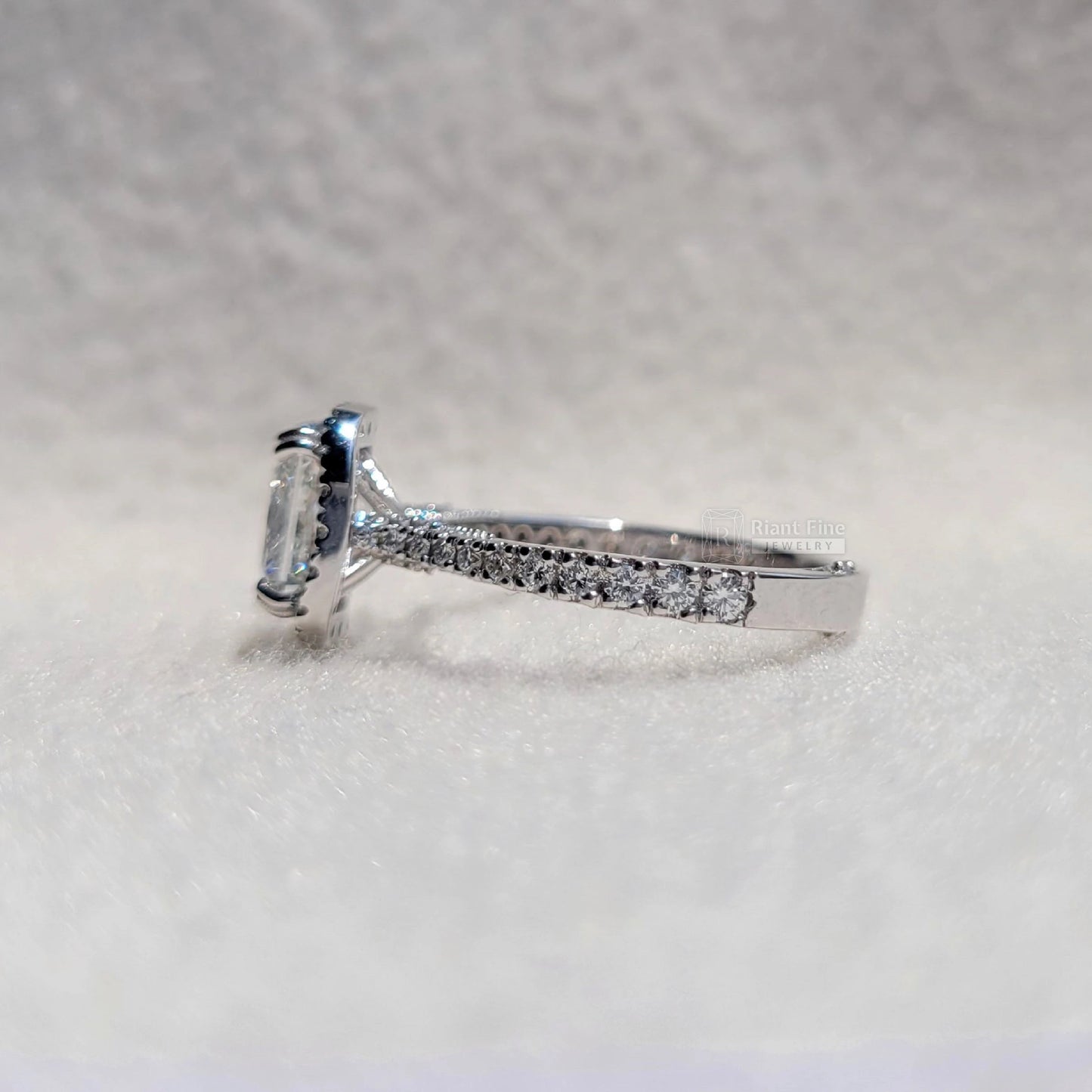 2 Ct Princess Lab Diamond Halo Engagement Ring - Riant Fine Jewelry LLC