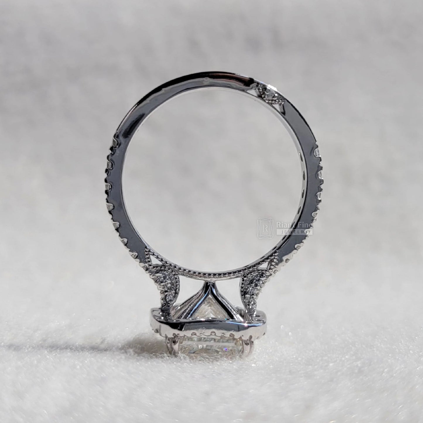 2 Ct Princess Lab Diamond Halo Engagement Ring - Riant Fine Jewelry LLC