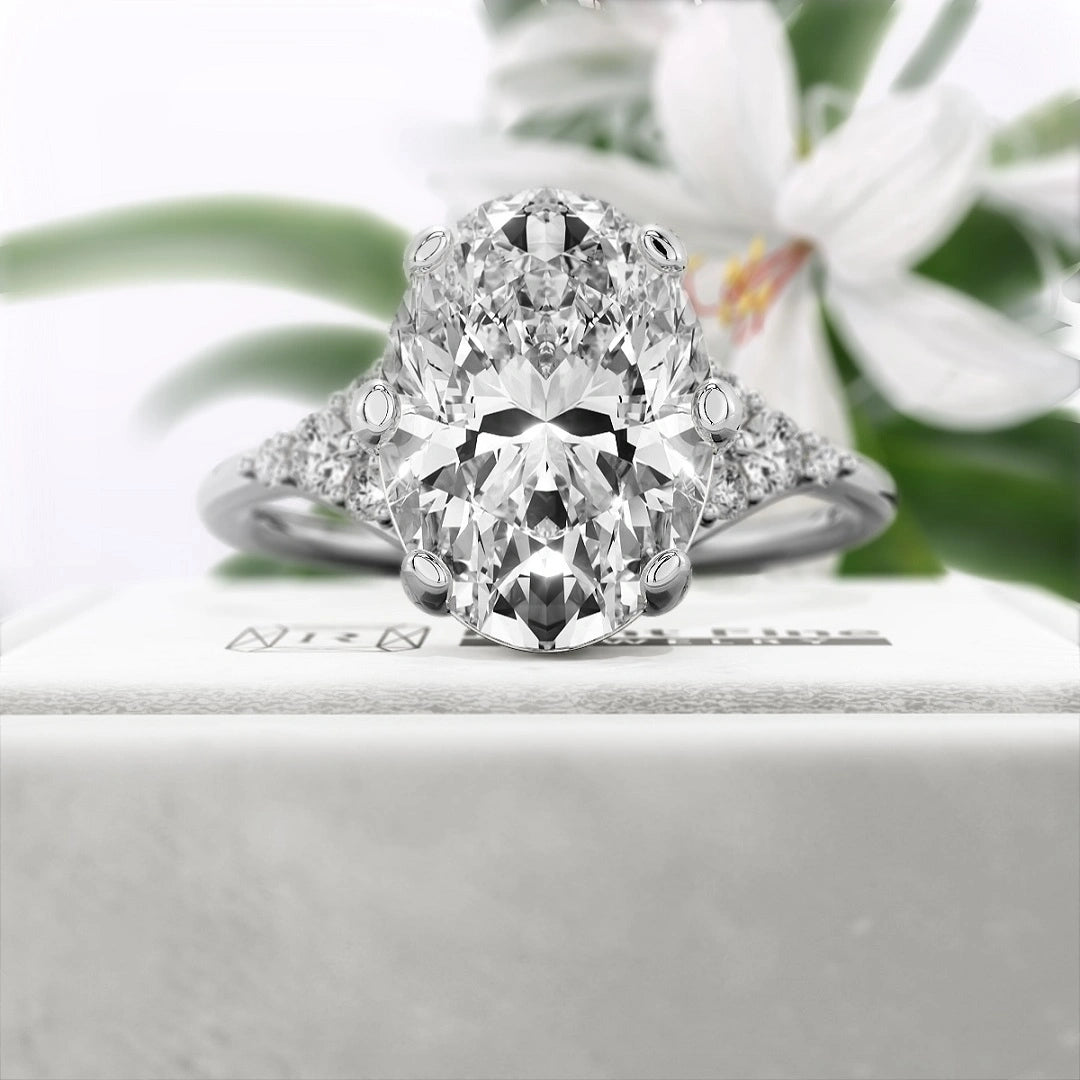 2.5-Ct-Oval-Shaped-Diamond-Unique-Engagement-Rings-White-Gold-Front-View
