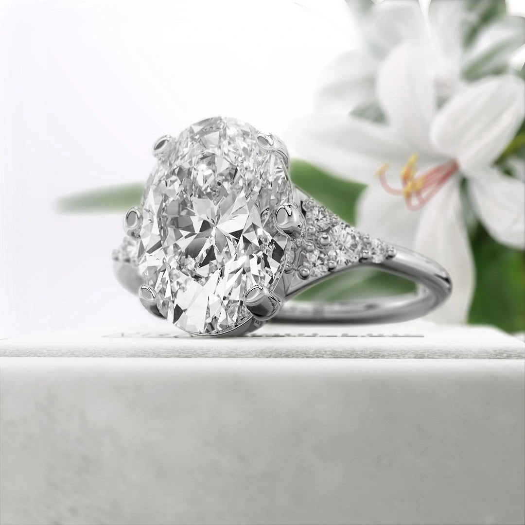 2.5 Ct Oval Shaped Diamond Unique Engagement Rings - Riant Fine Jewelry LLC