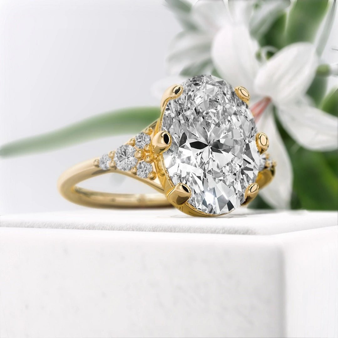 2.5 Ct Oval Shaped Diamond Unique Engagement Rings - Riant Fine Jewelry LLC