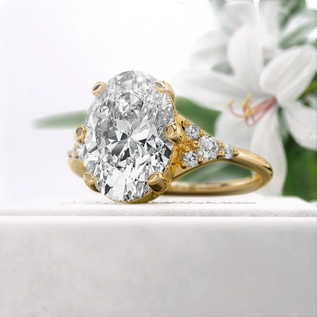 2.5 Ct Oval Shaped Diamond Unique Engagement Rings - Riant Fine Jewelry LLC