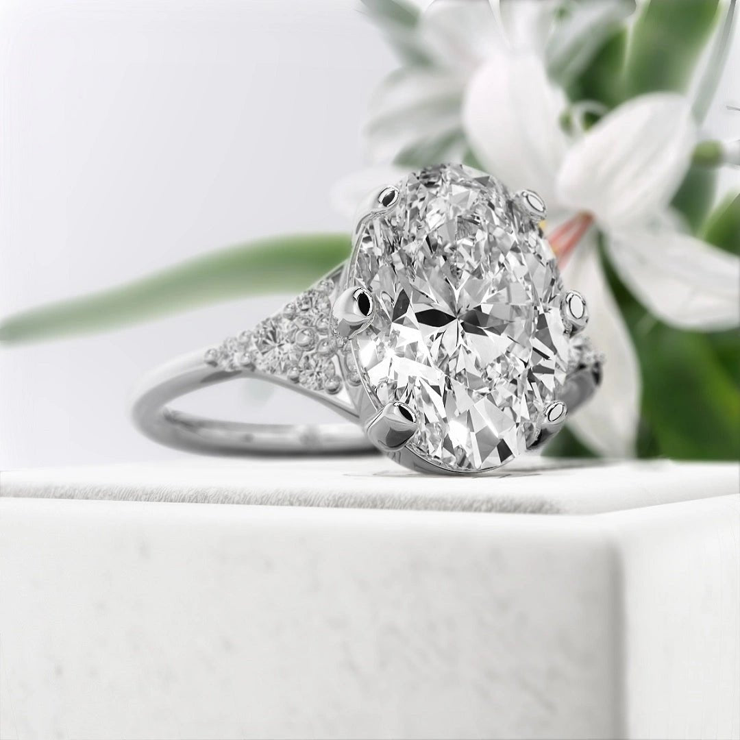 2.5 Ct Oval Shaped Diamond Unique Engagement Rings - Riant Fine Jewelry LLC