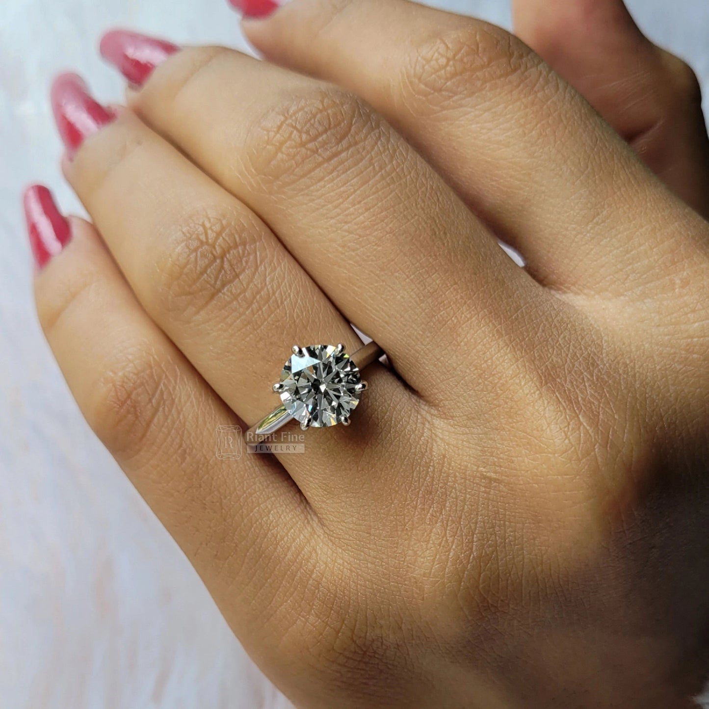 2.5 Ct Round Lab Diamond Solitaire Engagement Ring in Gold - Riant Fine Jewelry LLC