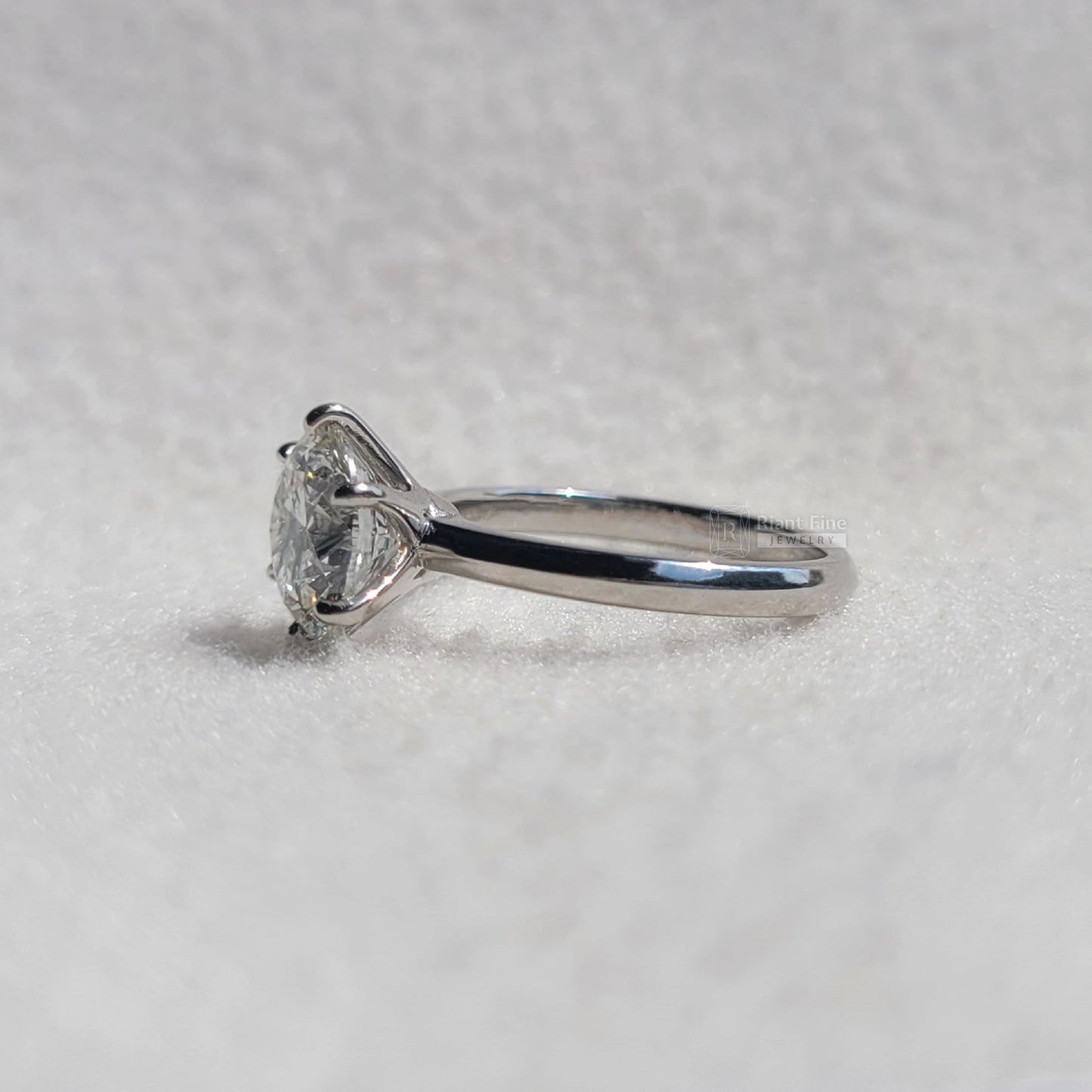 2.5 Ct Round Lab Diamond Solitaire Engagement Ring in Gold - Riant Fine Jewelry LLC