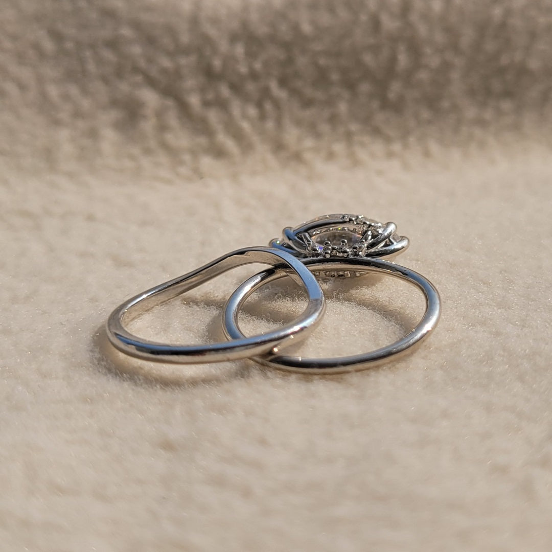 White Gold Bridal Set with Marquise Diamond
