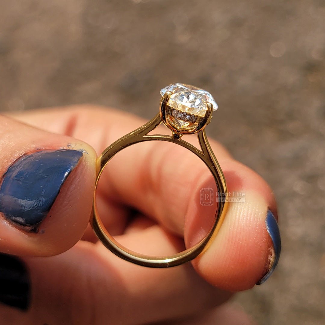 3 Carat Oval Diamond Ring in 14K Solid Gold - Riant Fine Jewelry