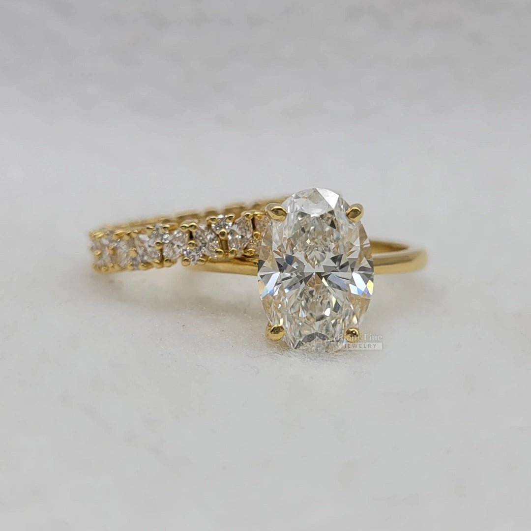 3 Carat Oval Diamond Ring in 14K Solid Gold - Riant Fine Jewelry