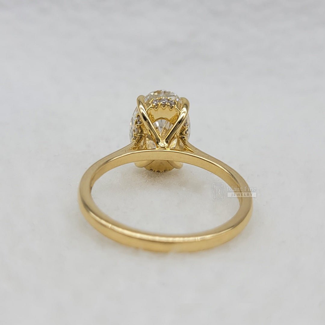 3 Carat Oval Diamond Ring in 14K Solid Gold - Riant Fine Jewelry