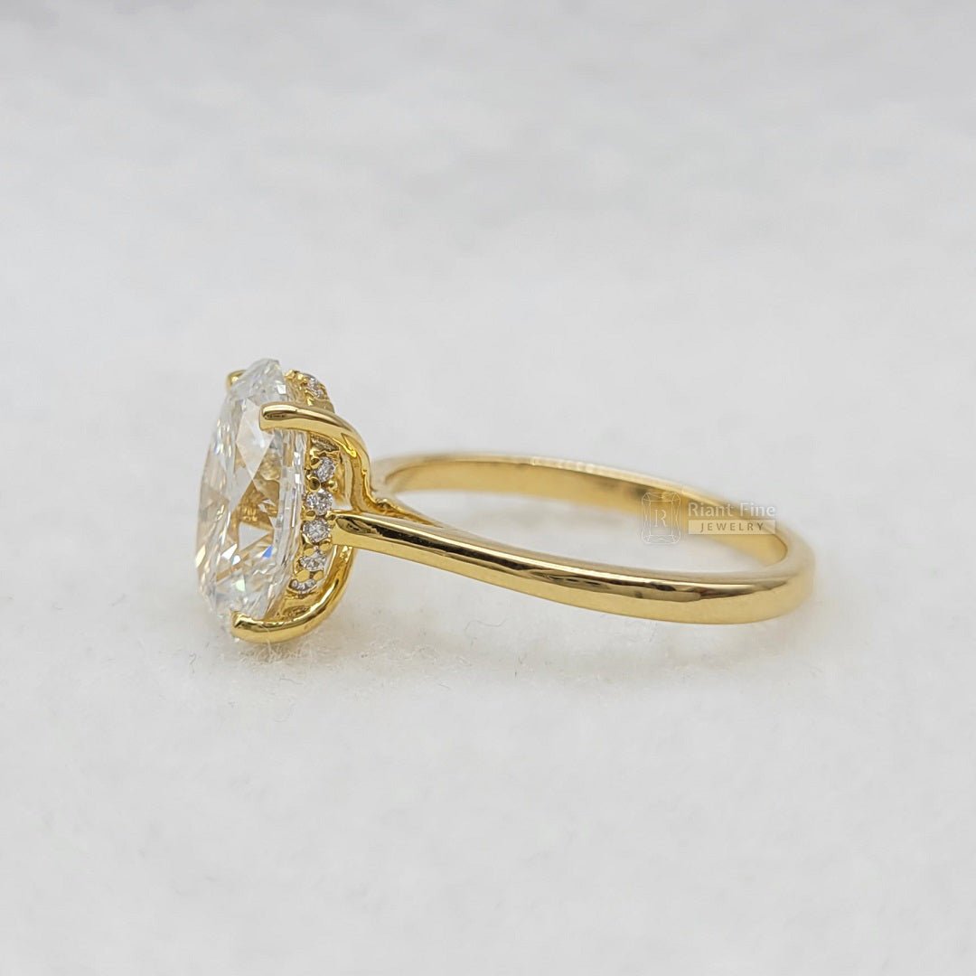3 Carat Oval Diamond Ring in 14K Solid Gold - Riant Fine Jewelry