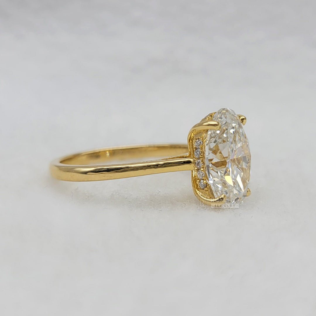 3 Carat Oval Diamond Ring in 14K Solid Gold - Riant Fine Jewelry