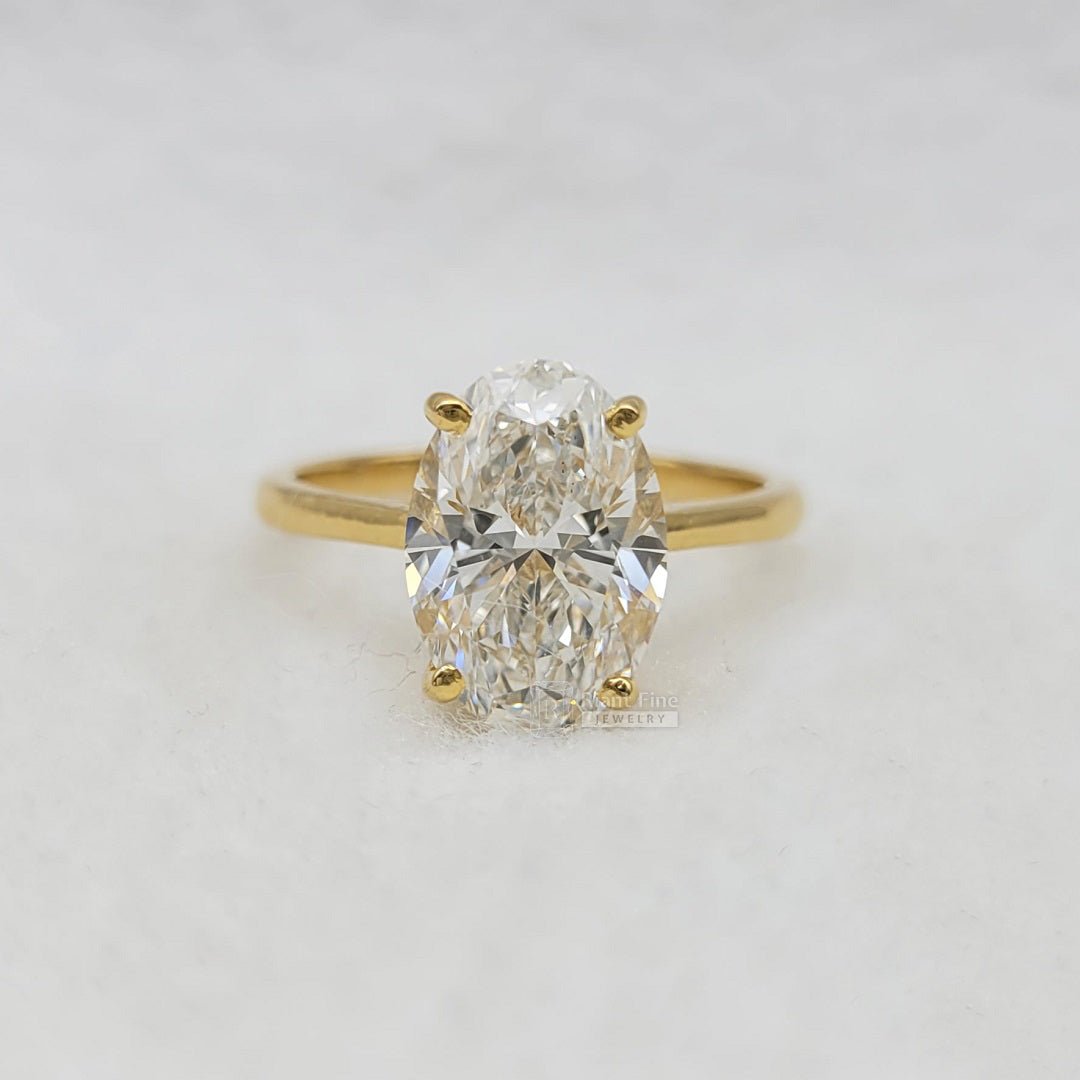 3 Carat Oval Diamond Ring in 14K Solid Gold - Riant Fine Jewelry