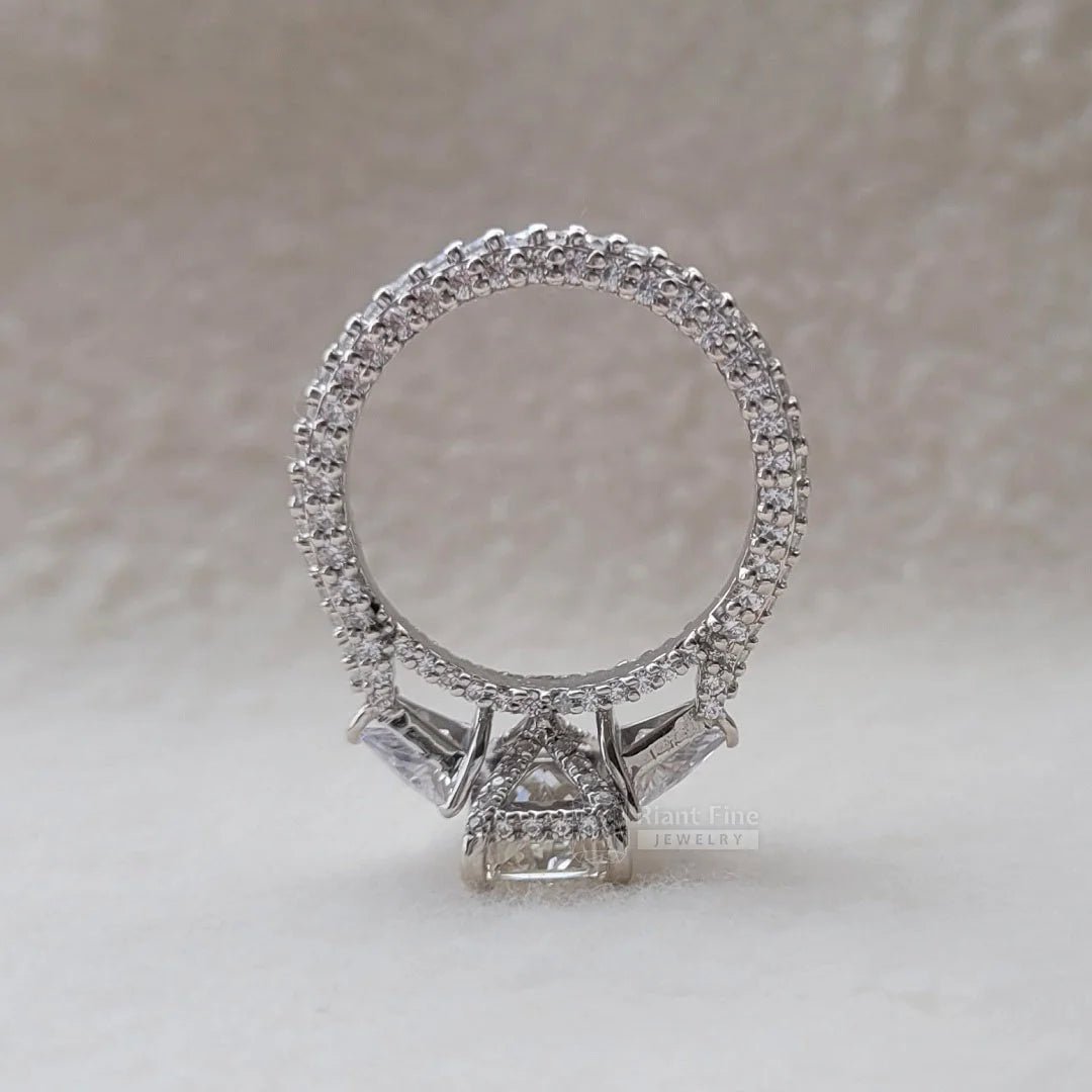 3 Carat Radiant Cut Lab Diamond Vintage Wedding Ring - Riant Fine Jewelry LLC