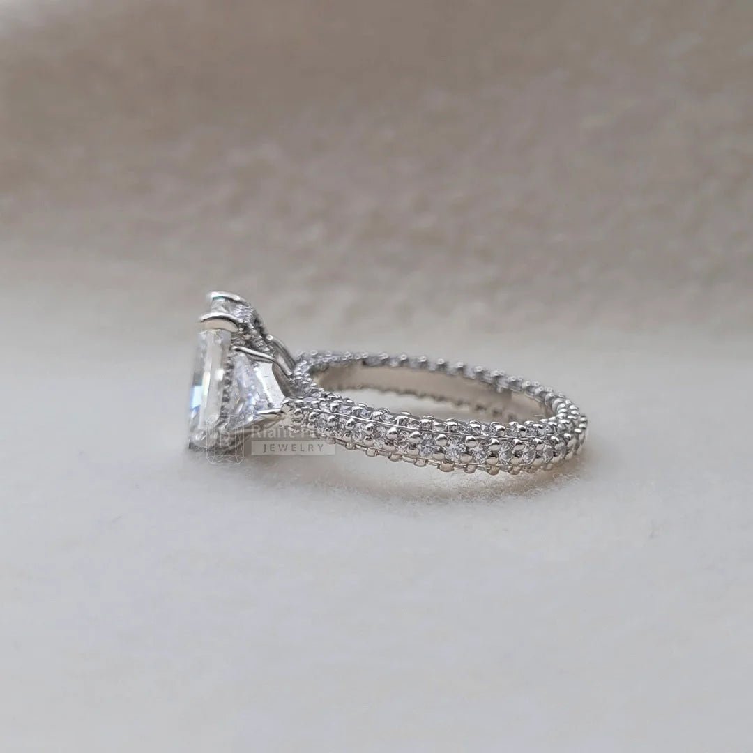 3 Carat Radiant Cut Lab Diamond Vintage Wedding Ring - Riant Fine Jewelry LLC