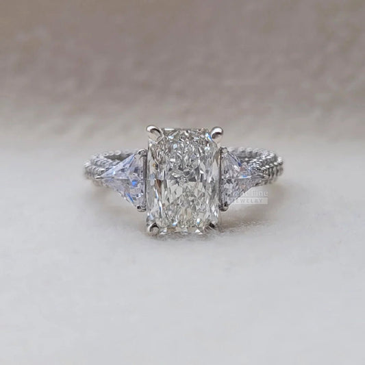 3 Carat Radiant Cut Lab Diamond Vintage Wedding Ring - Riant Fine Jewelry LLC