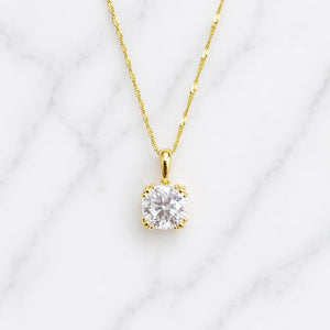 3 Ct Cushion Cut Moissanite Pendant In 18K Gold