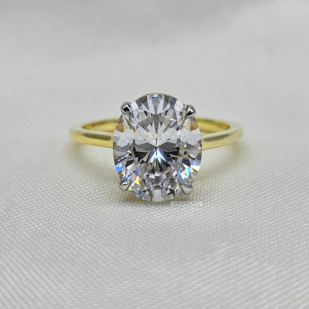 3 Ct Oval Diamond Engagement Ring in 14K Gold - Riant Fine Jewelry